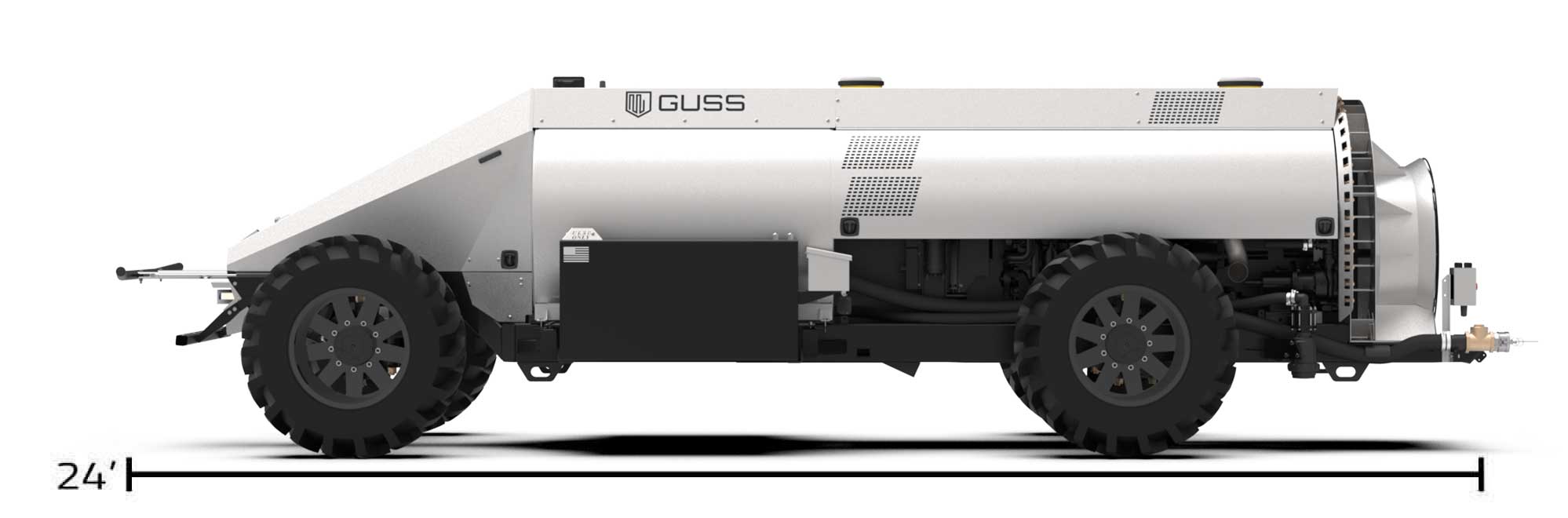 GUSS autonomous sprayer. 24 feet long.